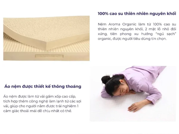 Nệm cao su Aroma Organic - Nệm Bình Dương