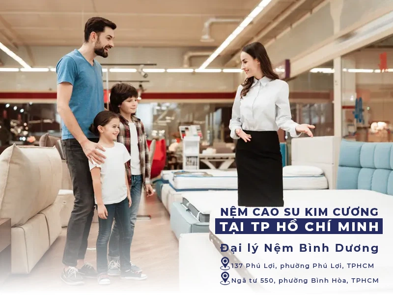 Nệm cao su Kim Cương - Đại lý chính hãng tại TPHCM