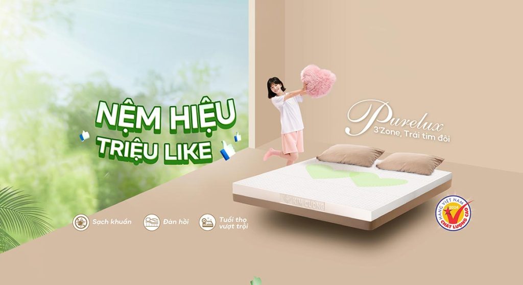 Nệm cao su thiên nhiên Kim Cương Purelux 3'Zone - Nệm Bình Dương
